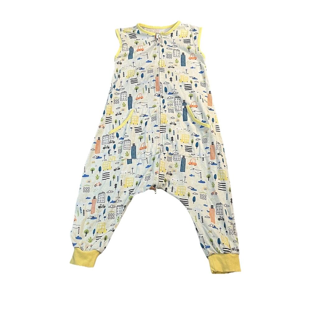 Wonday Toddler Sleepwear Sleeper One Piece Romper City Print Size L 3T-5T PJs